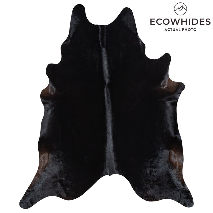 Brazilian Solid Black Cowhide Rug Size 8'4" L x 7'1" W 1178