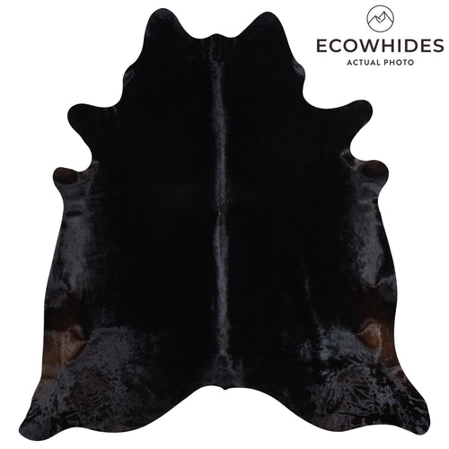 Brazilian Solid Black Cowhide Rug Size 7'11" L x 7'7" W 1180
