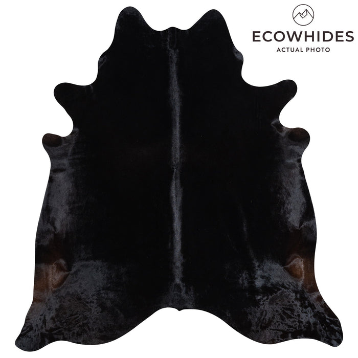 Brazilian Solid Black Cowhide Rug Size 7'11" L x 7'7" W 1180