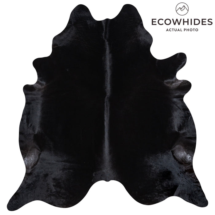 Brazilian Solid Black Cowhide Rug Size 8'2" L x 7'10" W 1181