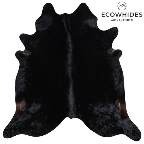 Brazilian Solid Black Cowhide Rug Size 7'10" L x 7'6" W 1182