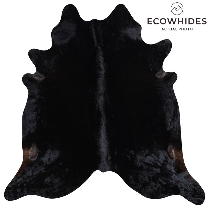 Brazilian Solid Black Cowhide Rug Size 7'10" L x 7'6" W 1182