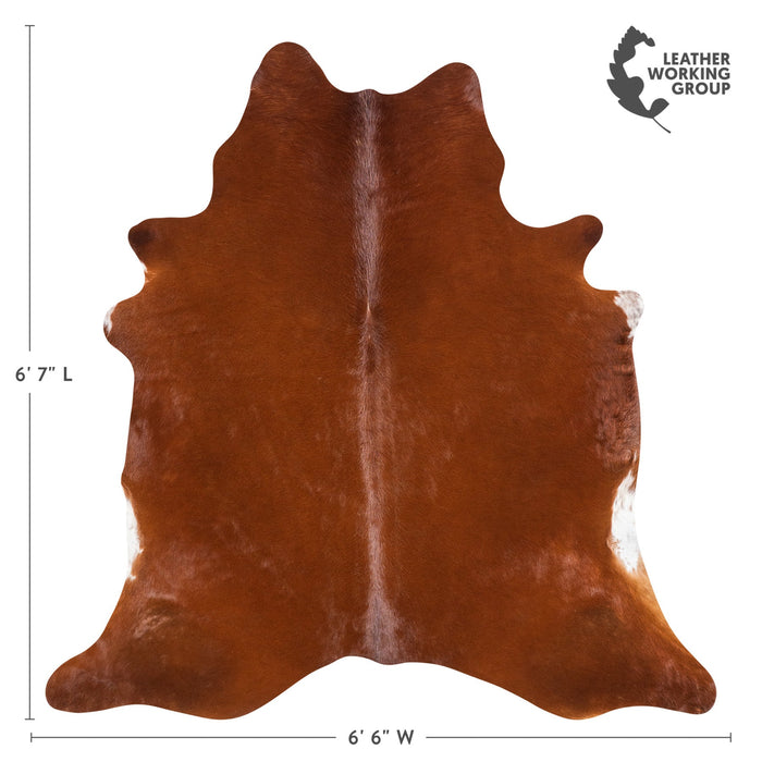 Brazilian Brown Cowhide Rug Size 6'7" L x 6'6" W 1189