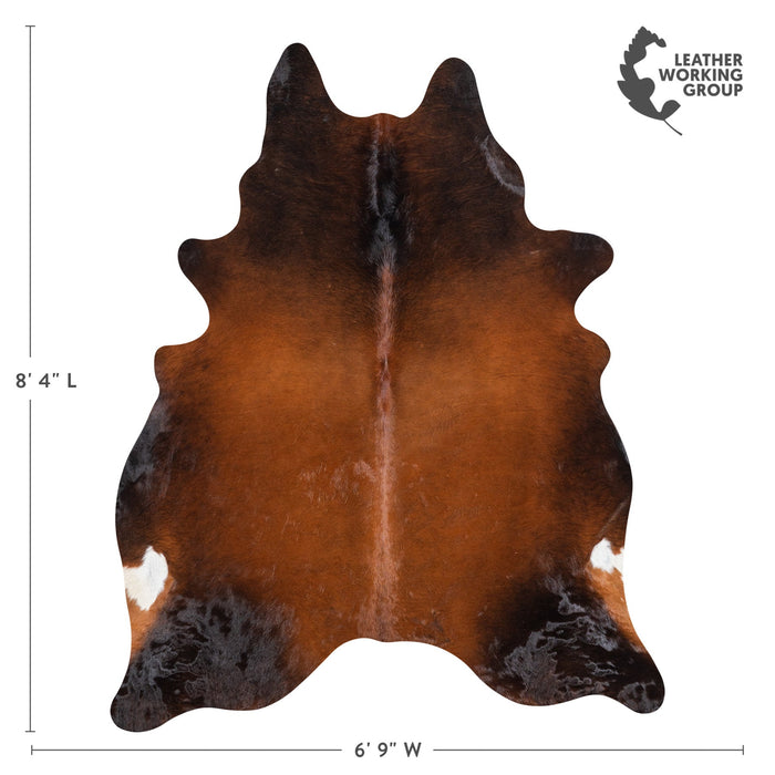 Brazilian Mahogany Cowhide Rug Size 8'4" L x 6'9" W 1197