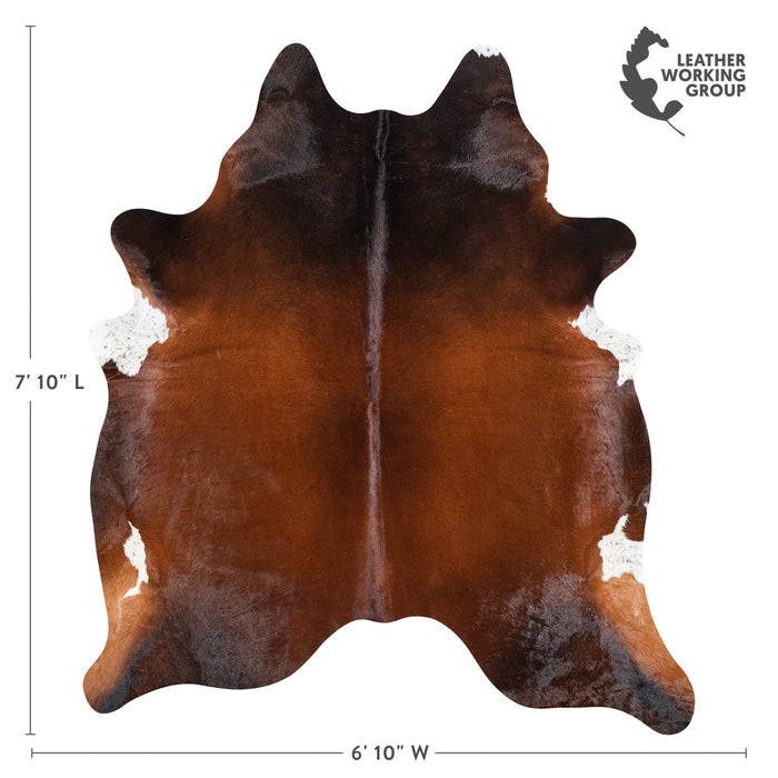 Brazilian Mahogany Cowhide Rug Size 7'10" L x 6'10" W 1199