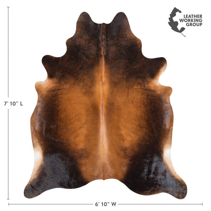 Brazilian Mahogany Cowhide Rug Size 7'10" L x 6'10" W 1200