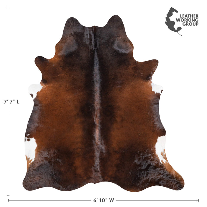 Brazilian Mahogany Cowhide Rug Size 7'7" L x 6'10" W 1201