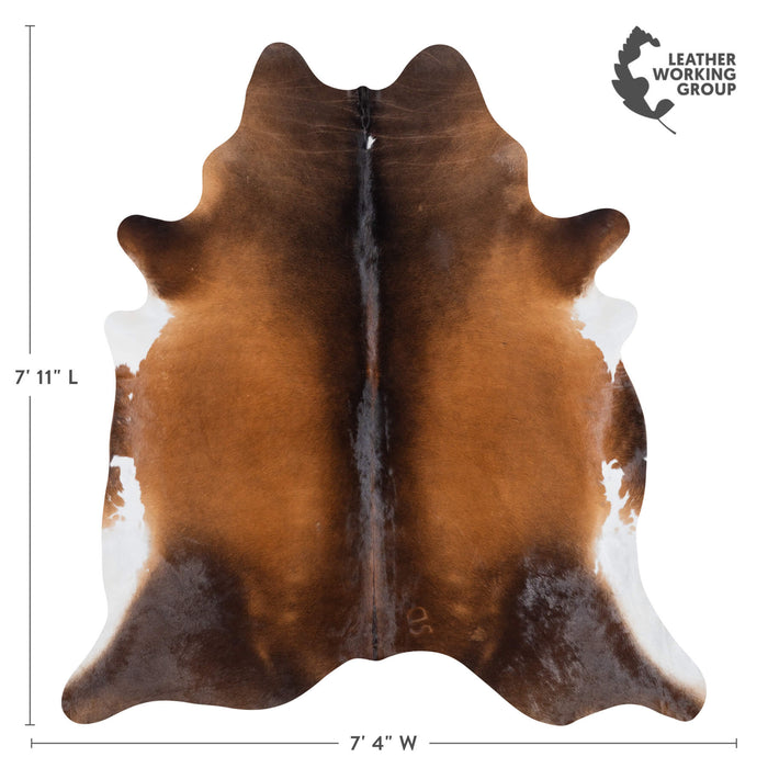 Brazilian Mahogany Cowhide Rug Size 7'11" L x 7'4" W 1203