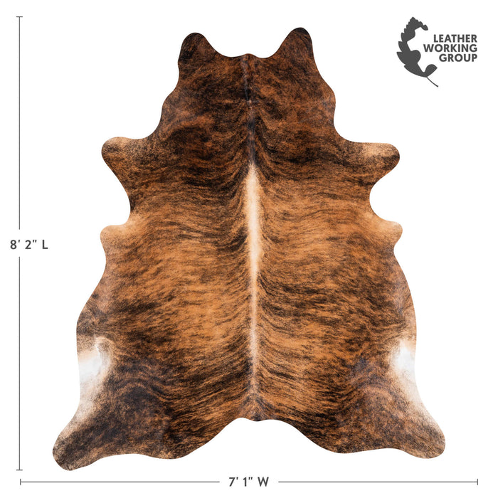 Brazilian Brindle Cowhide Rug Size 8'2" L x 7'1" W 1208