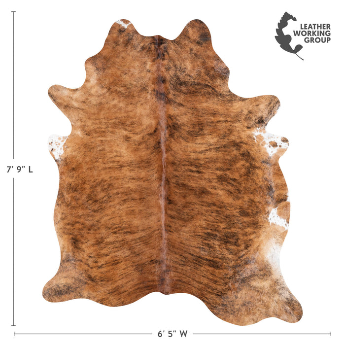 Brazilian Brindle Cowhide Rug Size 7'9" L x 6'5" W 1210