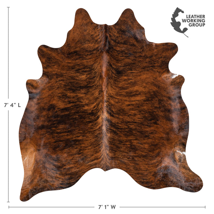 Brazilian Brindle Cowhide Rug Size 7'4" L x 7'1" W 1213