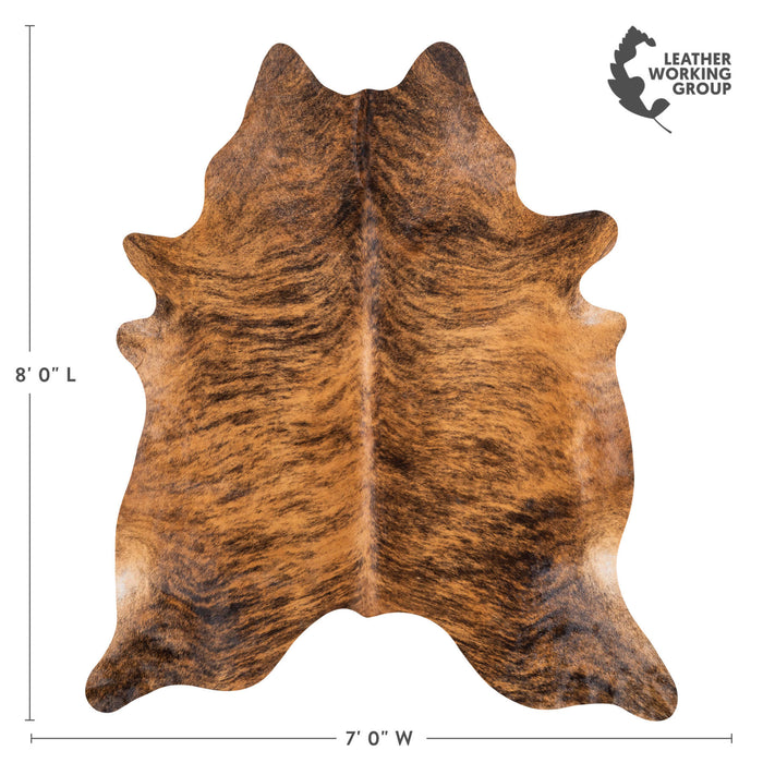 Brazilian Brindle Cowhide Rug Size 8'0" L x 7'0" W 1218