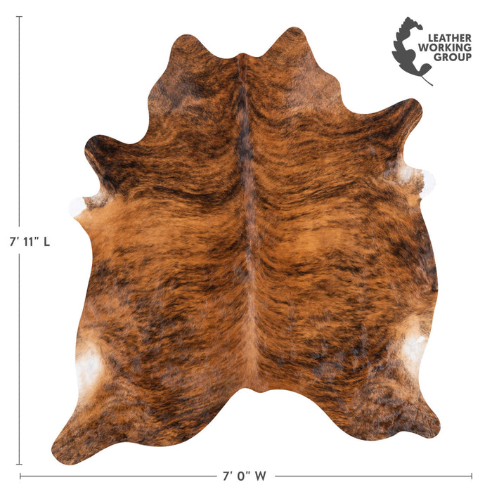 Brazilian Brindle Cowhide Rug Size 7'11" L x 7'0" W 1219