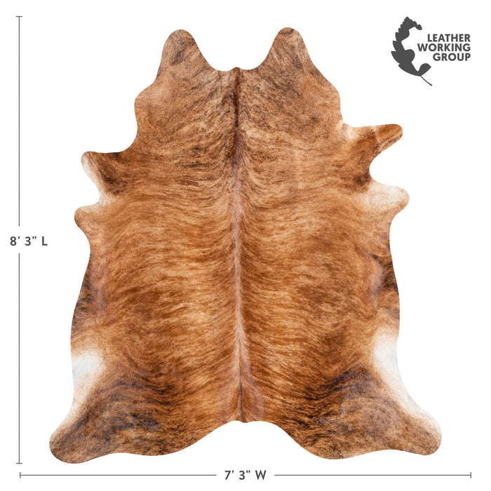 Brazilian Brindle Cowhide Rug Size 8'3" L x 7'3" W 1222