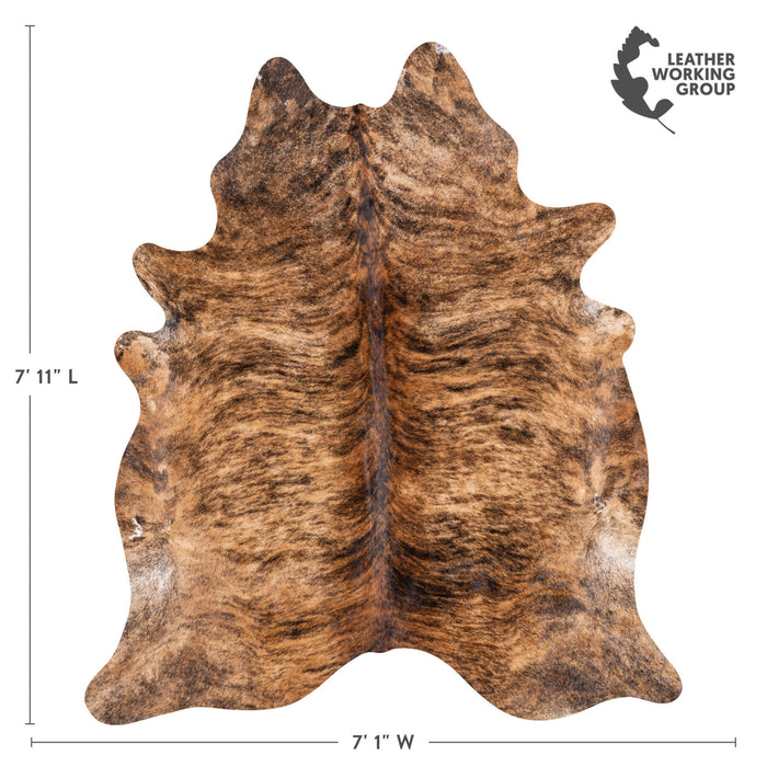 Brazilian Brindle Cowhide Rug Size 7'11" L x 7'1" W 1225