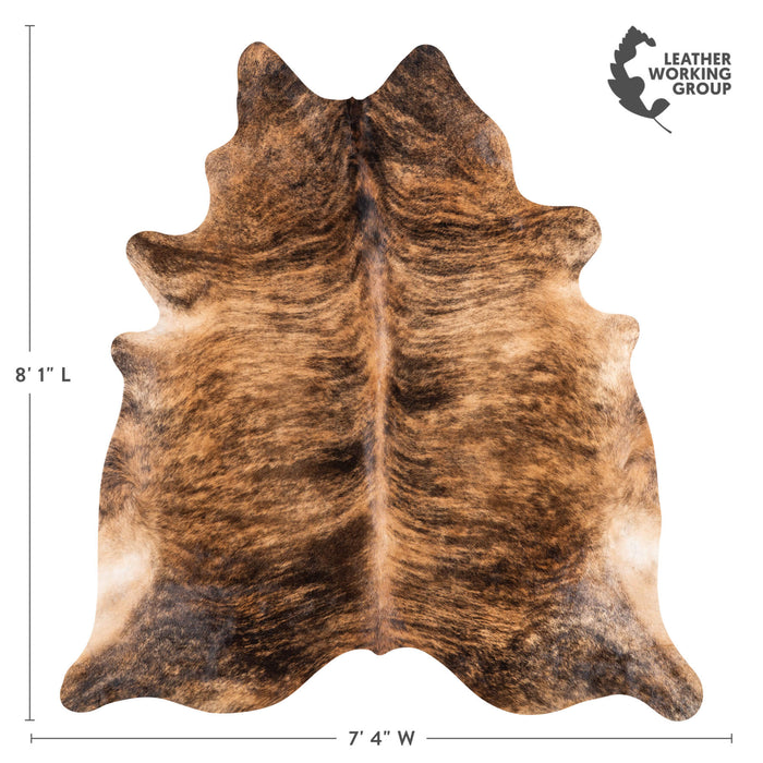 Brazilian Brindle Cowhide Rug Size 8'1" L x 7'4" W 1227