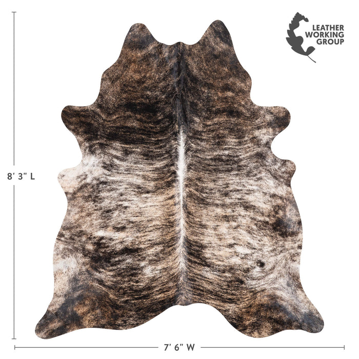 Brazilian Brindle Cowhide Rug Size 8'3" L x 7'6" W 1228