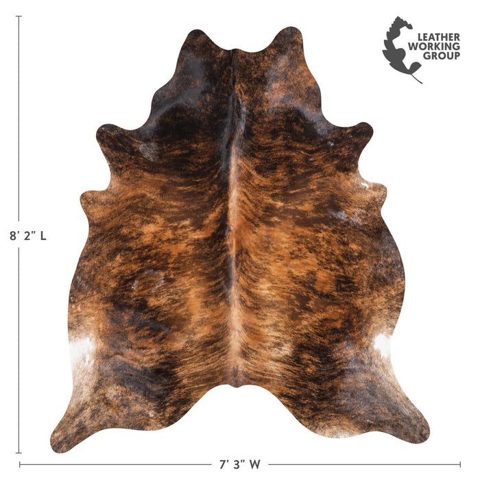 Brazilian Brindle Cowhide Rug Size 8'2" L x 7'3" W 1229