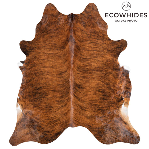 Brazilian Brindle Cowhide Rug Size 7'8" L x 7'1" W 1230