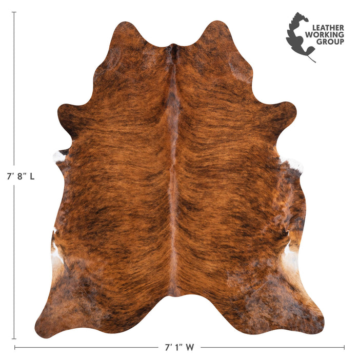 Brazilian Brindle Cowhide Rug Size 7'8" L x 7'1" W 1230
