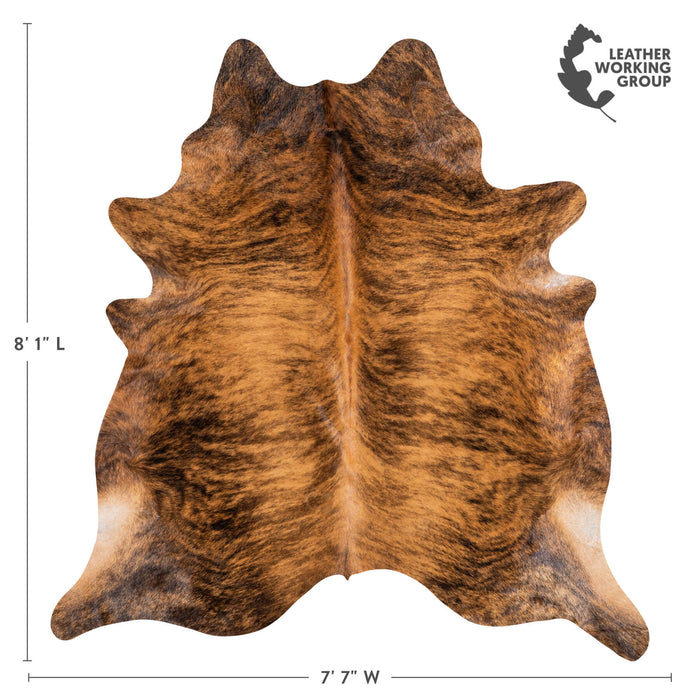 Brazilian Brindle Cowhide Rug Size 8'1" L x 7'7" W 1232