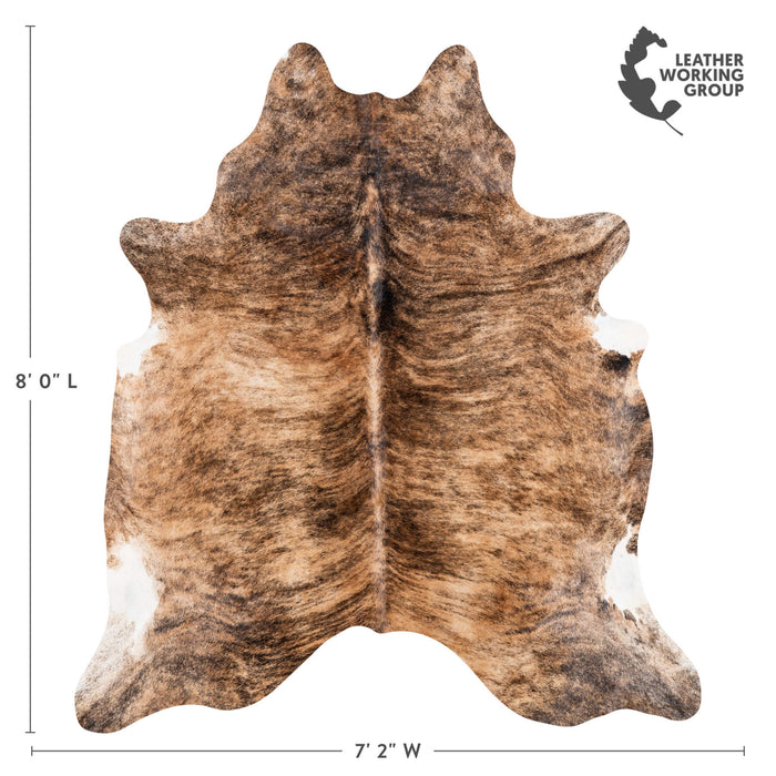 Brazilian Brindle Cowhide Rug Size 8'0" L x 7'2" W 1233