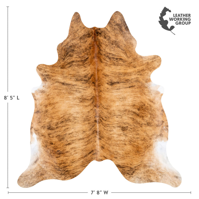 Brazilian Brindle Cowhide Rug Size 8'5" L x 7'8" W 1234