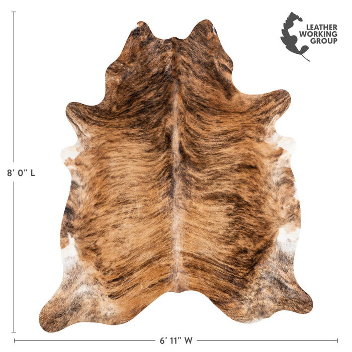 Brazilian Brindle Cowhide Rug Size 8'0" L x 6'11" W 1237