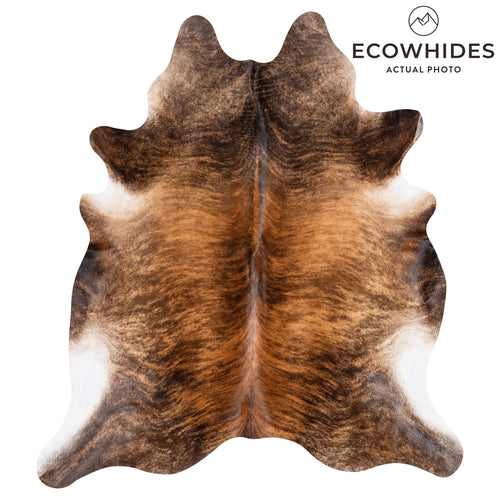 Brazilian Brindle Cowhide Rug Size 7'10" L x 6'10" W 1239