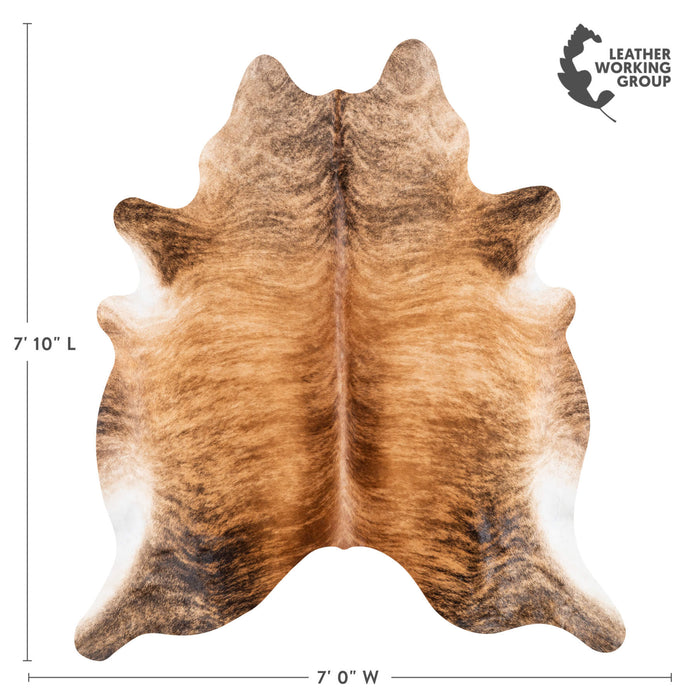 Brazilian Brindle Cowhide Rug Size 7'10" L x 7'0" W 1240