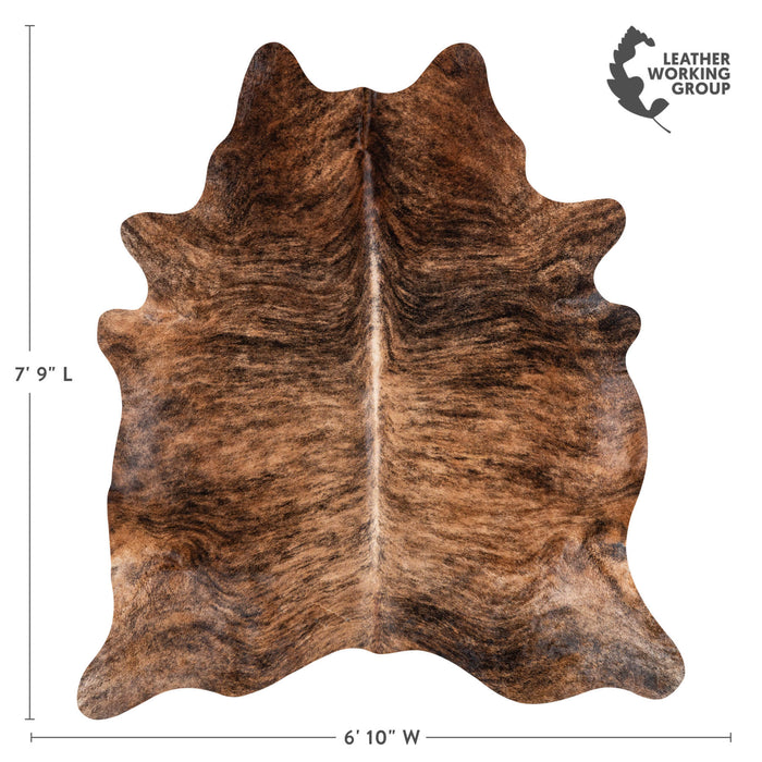 Brazilian Brindle Cowhide Rug Size 7'9" L x 6'10" W 1241