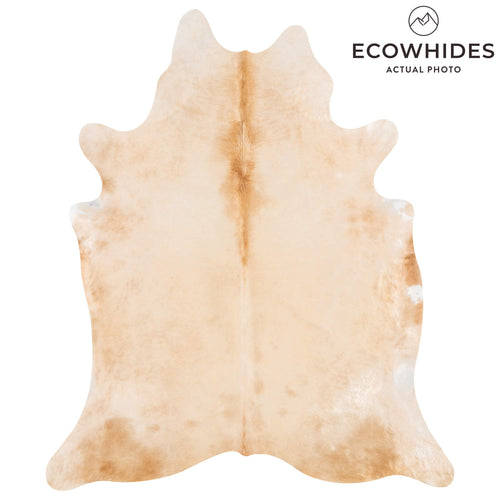 Brazilian Beige Cowhide Rug Size 7'5" L x 6'3" W 1245