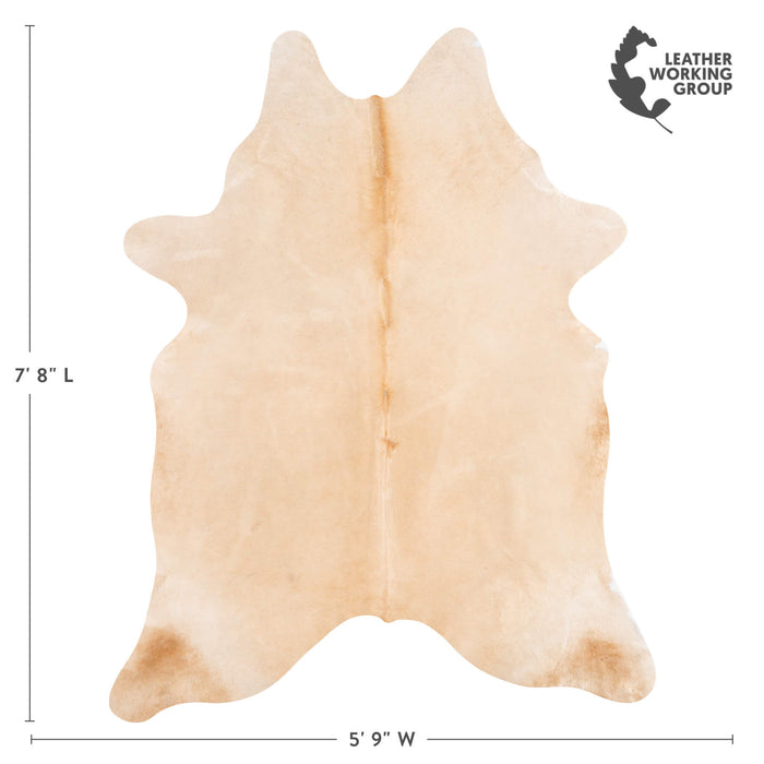 Brazilian Beige Cowhide Rug Size 7'8" L x 5'9" W 1246