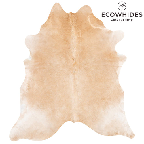 Brazilian Beige Cowhide Rug Size 7'3" L x 6'6" W 1247
