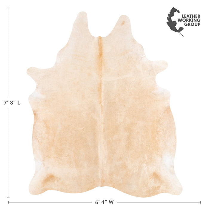 Brazilian Beige Cowhide Rug Size 7'8" L x 6'4" W 1249