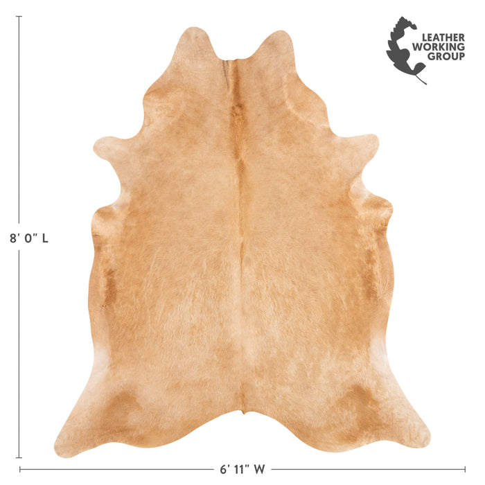 Brazilian Beige Cowhide Rug Size 8'0" L x 6'11" W 1257
