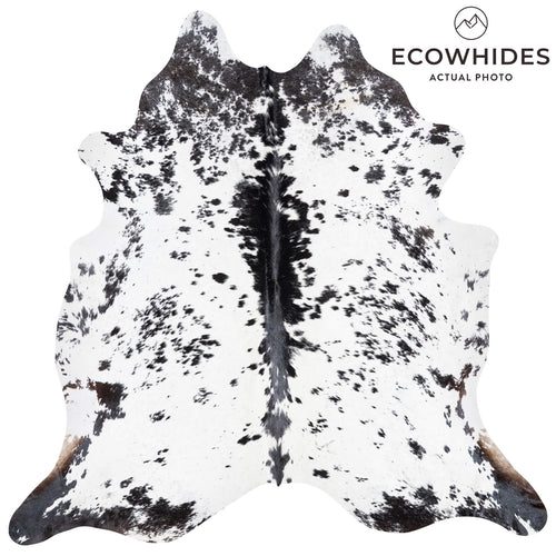 Brazilian Black Salt and Pepper Cowhide Rug Size 7'9" L x 7'8" W 1260