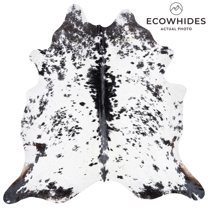 Brazilian Black Salt and Pepper Cowhide Rug Size 7'9" L x 7'8" W 1260