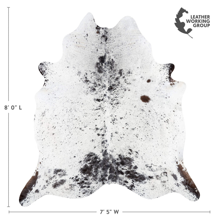 Brazilian Black Salt and Pepper Cowhide Rug Size 8'0" L x 7'5" W 1266