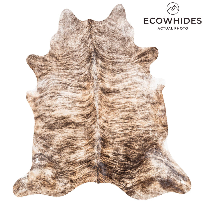 Brazilian Brindle Cowhide Rug Size 7'3" L x 6'7" W 1301