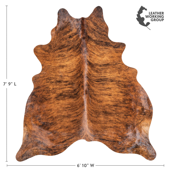 Brazilian Brindle Cowhide Rug Size 7'9" L x 6'10" W 1302
