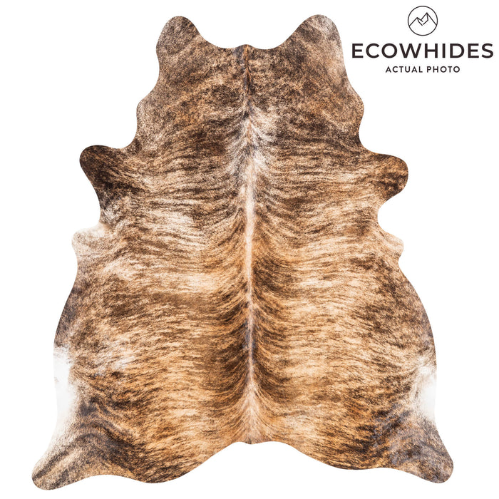 Brazilian Brindle Cowhide Rug Size 7'4" L x 6'4" W 1304