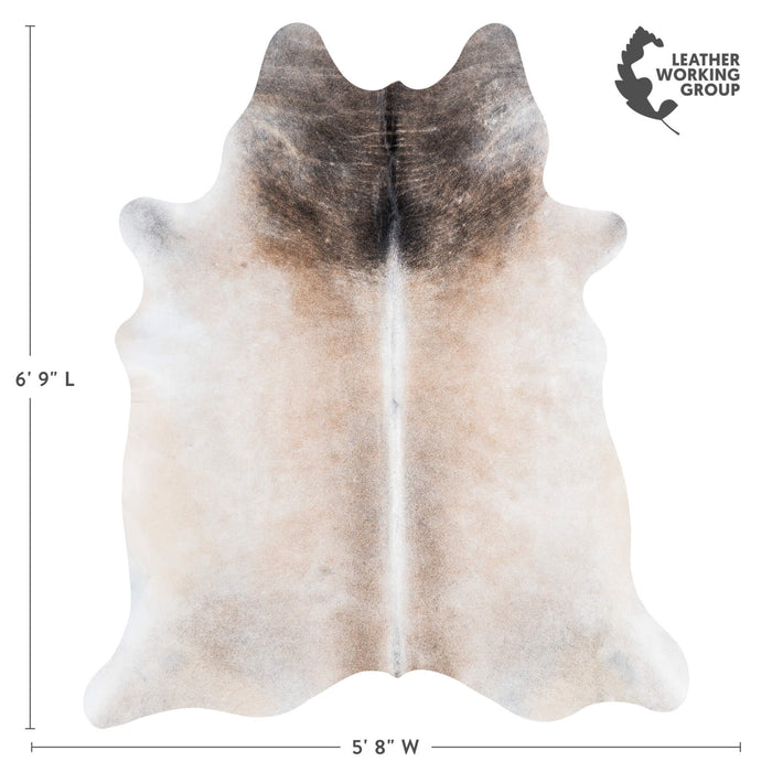 Brazilian Grey Palomino Cowhide Rug Size 6'9" L x 5'8" W 1306