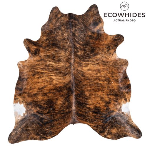 Brazilian Brindle Cowhide Rug Size 7'2" L x 6'10" W 1310