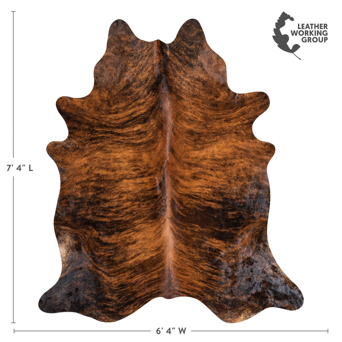 Dark Brindle Cowhide Rug Size 7'4" L x 6'4" W 1320