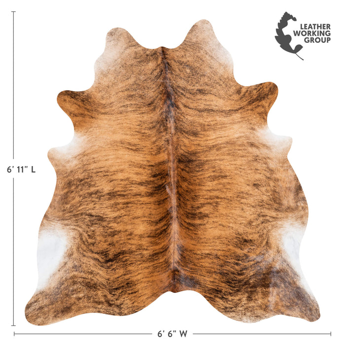 Brindle Cowhide Rug Size 6'11" L x 6'6" W 1327