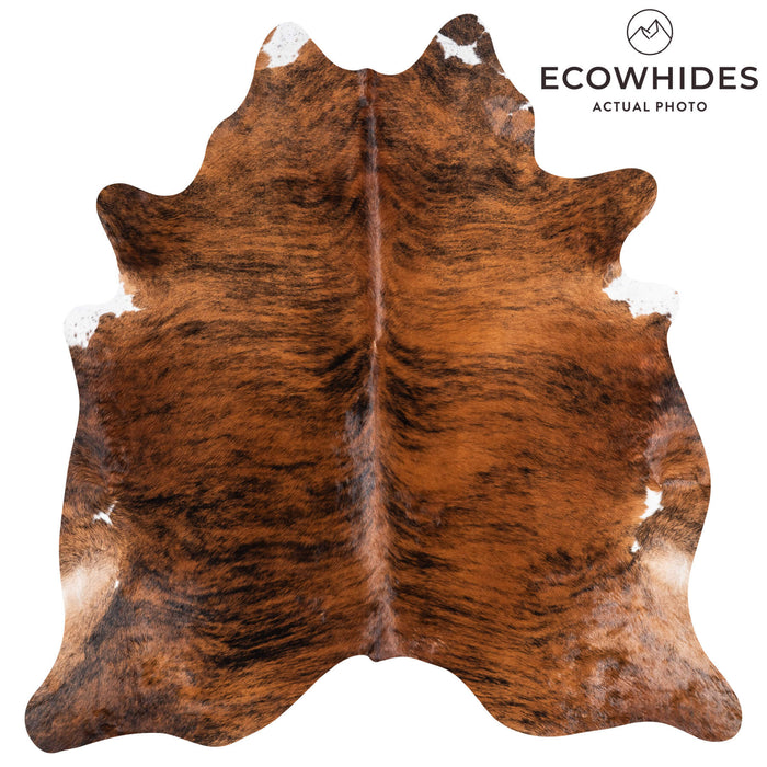 Brazilian Brindle Cowhide Rug Size 7'0" L x 6'7" W 1336