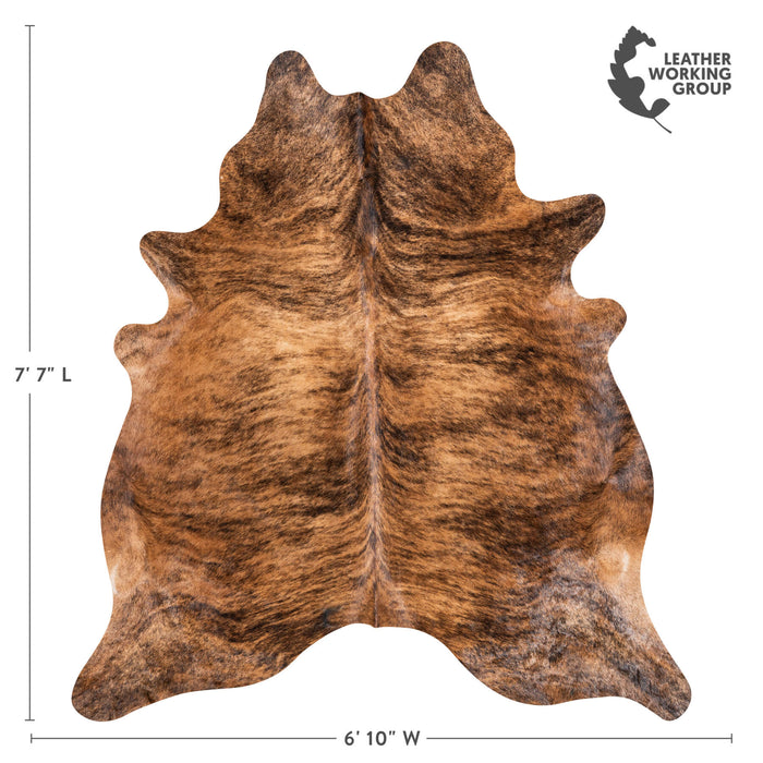 Brindle Cowhide Rug Size 7'7" L x 6'10" W 1337