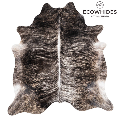 Light Grey Brindle Cowhide Rug Size 7'2" L x 6'6" W 1340