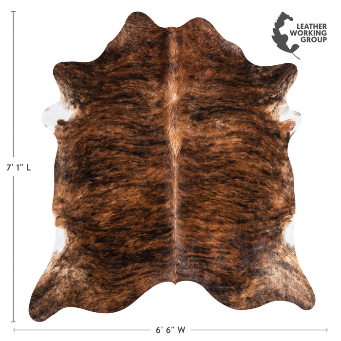 Brazilian Brindle Cowhide Rug Size 7'1" L x 6'6" W 1341